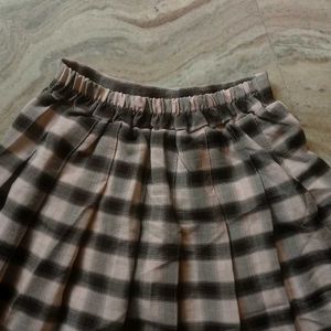 Checkered Pleated Mini Skirt