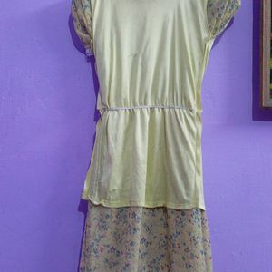 Stunning Yellow Kaftan Dress W Flower Print 4Girls