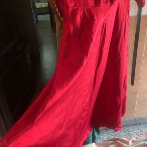 Red Long Anarkali Kurti