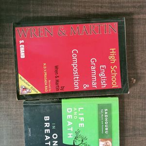 combo books - Wren and Martin , Sadhguru's life and death