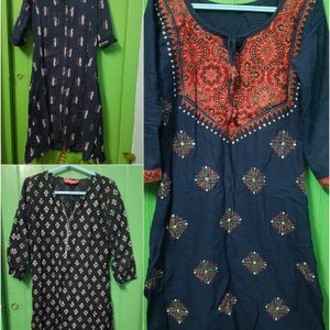 Combo Of 3 Cotton Kurtis