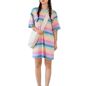 Korean Rainbow T-shirt Dress