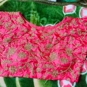 Pink Full Sleeves Embroidered Blouse