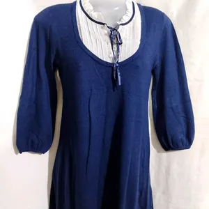 Navy Blue Woolen Dress