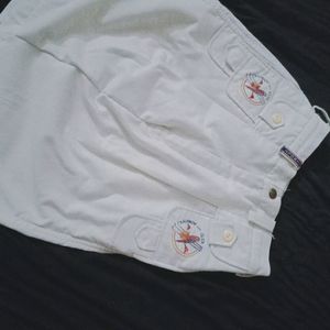 Yk2 white denim Short Skirt