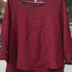 Red Georgette Double Lare Beautiful Top