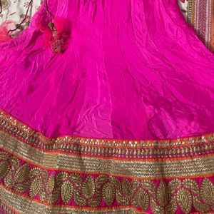 Meena Bazaar, Free Size, Semi Stiched Lehenga Chol