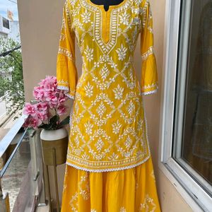 Chickenkari Kurta With Garara