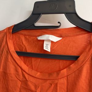 H&M Pretty Sleeves Orange Tshirt