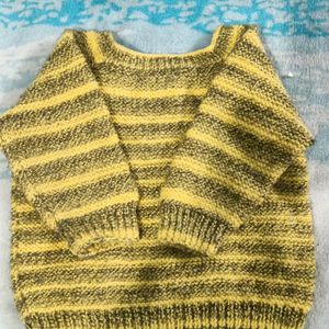 Kids Handknit Wollen Sweater Used