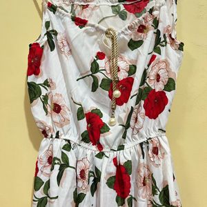 Cute Flower Print Mini Dress