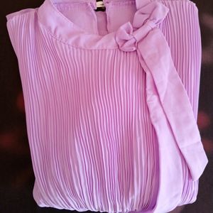 Purple Colour Frok Style Long Sleeve Top