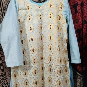 Pastel Blue Banarasi Dress