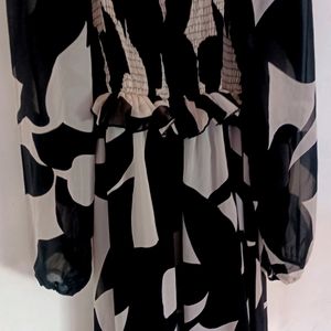 Beautiful Black And White Stretchable Dress