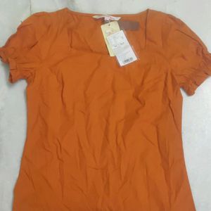 Women Beautiful Rust Colour Top With Tag