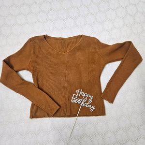 Brown Crop Sweater