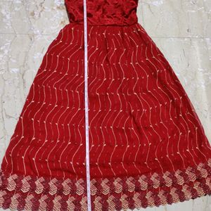 Red Georgette Gown