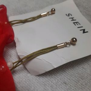 Shein Red Flower Petal Tassel Dangle Earrings 🌹