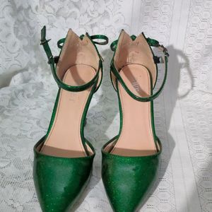 Green Glitter Heels