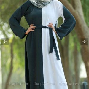 Grey And Off White Abaya/Burkha/Niqab