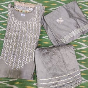 Readymade Mirror Work And Gota Patti Sharara Suit