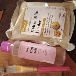 Multani Mitti Rose Water And Brush