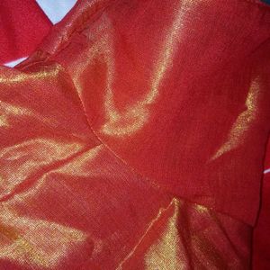 Beautiful Gold Shade Red Color Blouse 😍😍