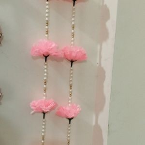 Artificial Peach Colors Flower Wall Hanging