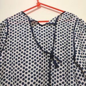 Polka Dot Top Bust 36.With A Tie Up