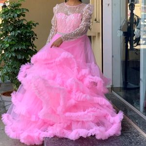 Designer Ruffle Gown 💖 With Free Gift 🎁