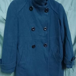 Urgent Sale: Purcian Blue Woolen Trench Coat