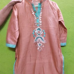 Pure Cotton Kurta With Sharara