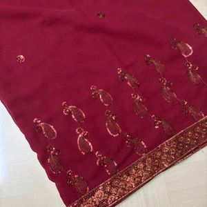 Marron Heavy Designer Saree ❤️