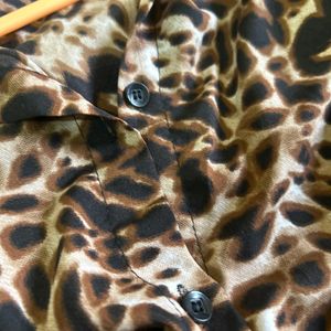 New Animal Printed, Shirt-styled Knot-detail