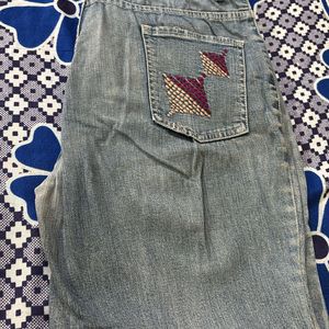 Mango Brand Embroidered Jeans For Women