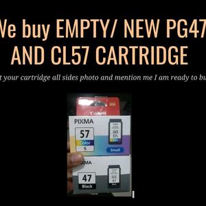 BUY EMPTY/ NEW PG47 AND CL57 CARTRIDGE