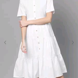 White Cotton Shirt Dress