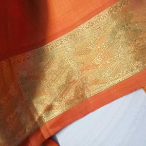 Orange Colour Pure Kanchi Pattu Saree