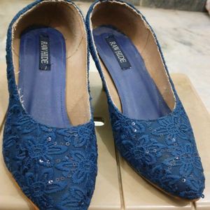 Raw Hide Sequined Blue Heels