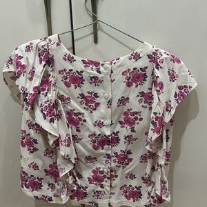 Westside Floral Ruffle Top For Girls