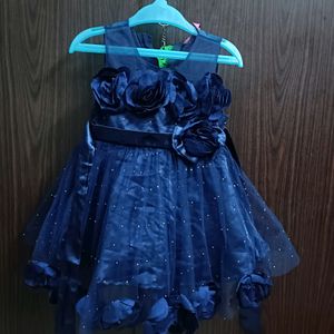 Navy Blue Netted Frock