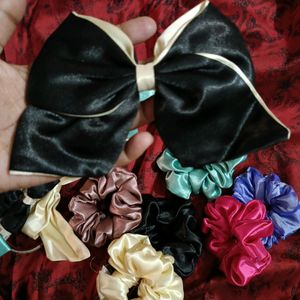 Large Black And Cream Bow