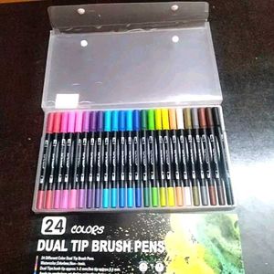 24 Colours Dual Tip Brush Pens