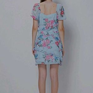 Blue Floral Print  Shift Dress 👗