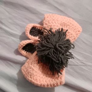 Crochet Bunny Bow Clip