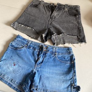 Super Combo Of 2 Trendy Denim Shorts