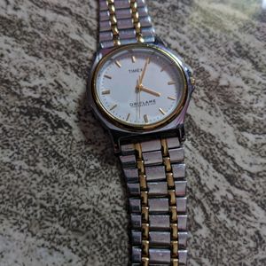 Timex Silver And Gold Stainless Steel Watch