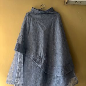 Grey indo-western Skirt top