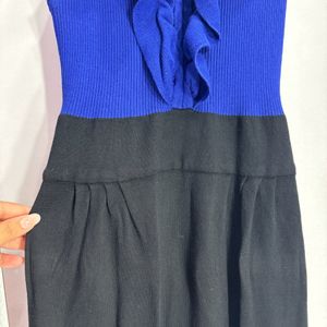 Ruffle Blue And Black Dress