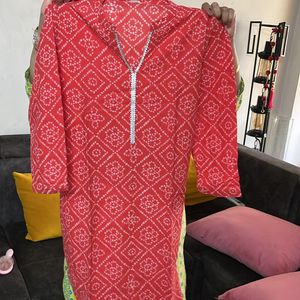 Red Silver Kurti